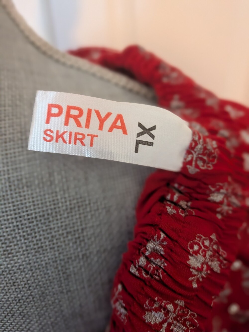 Priya Red Embellished Lehenga Skirt XL | Mirror Work | Wedding & Festive Wear - Picture 2 of 5